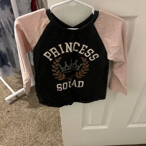 Princess Squad Long Sleeve Tee - Black and Pink